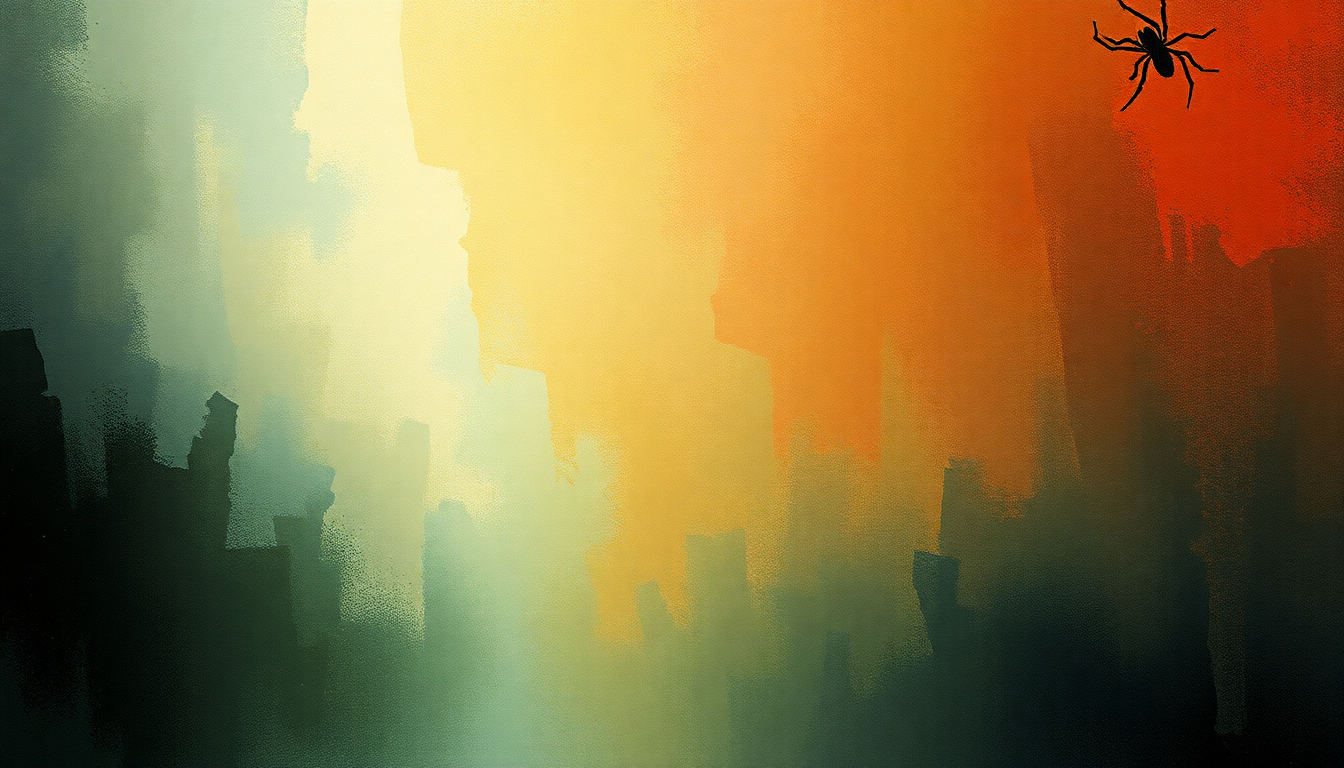 Fan-driven abstract illustration evoking the emotional arc of Spiders by System of a Down