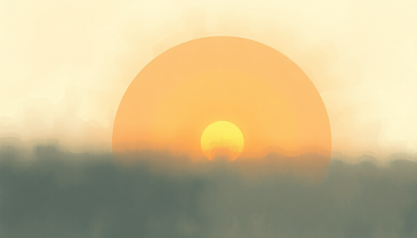 Fan-driven abstract illustration evoking the emotional arc of Spinning Around the Sun by Jimmie Dale Gilmore