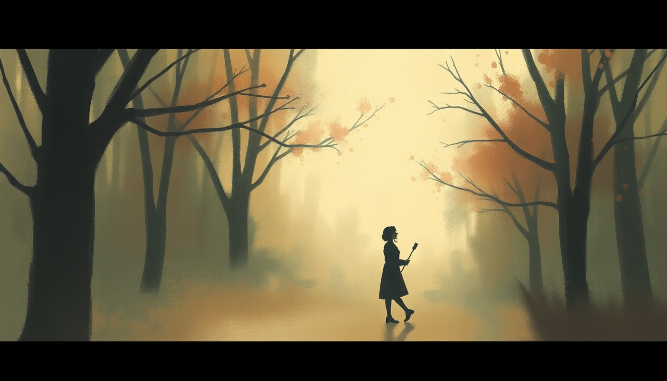Fan-driven abstract illustration evoking the emotional arc of Spring Is Here by Ella Fitzgerald