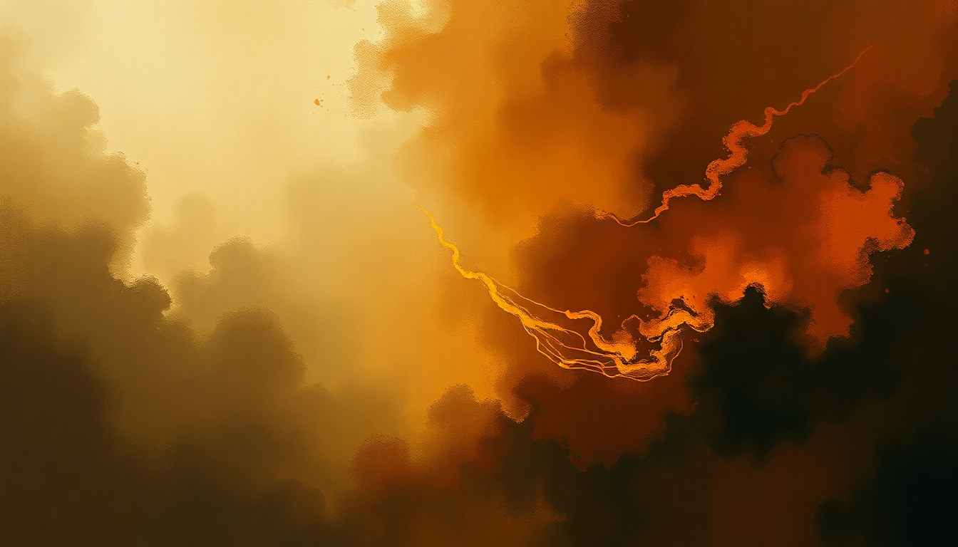 Fan-driven abstract illustration evoking the emotional arc of St. Matthew Passion by Johann Sebastian Bach