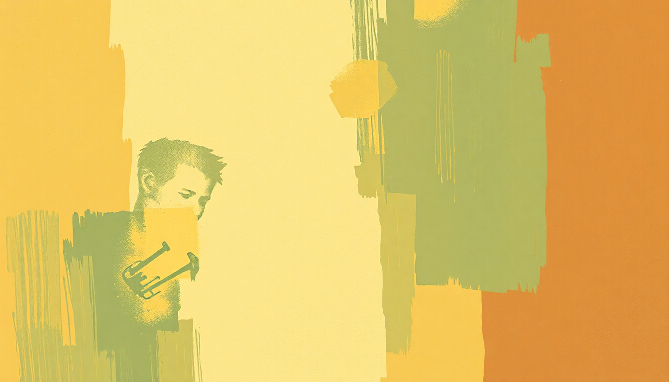 Fan-driven abstract illustration evoking the emotional arc of St. Thomas by Sonny Rollins