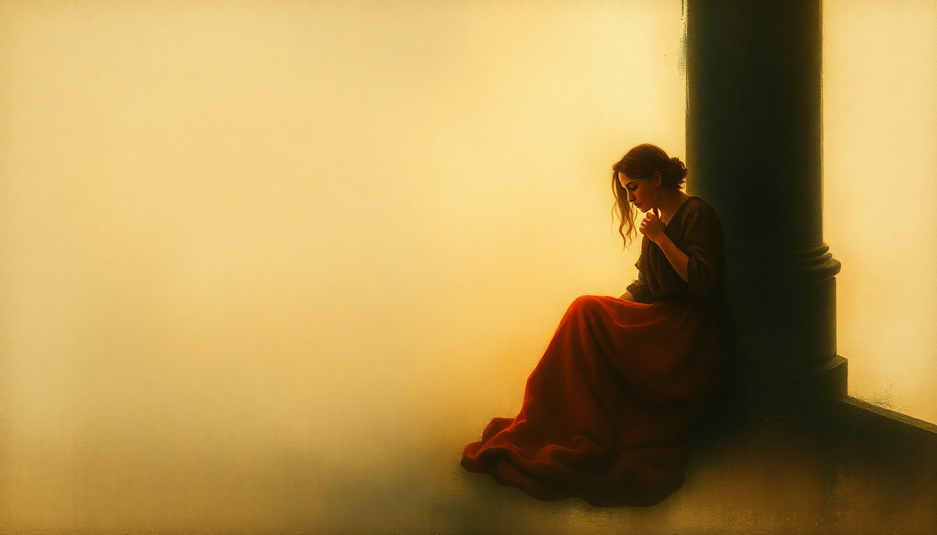 Fan-driven abstract illustration evoking the emotional arc of Stabat Mater, RV 621 by Antonio Vivaldi