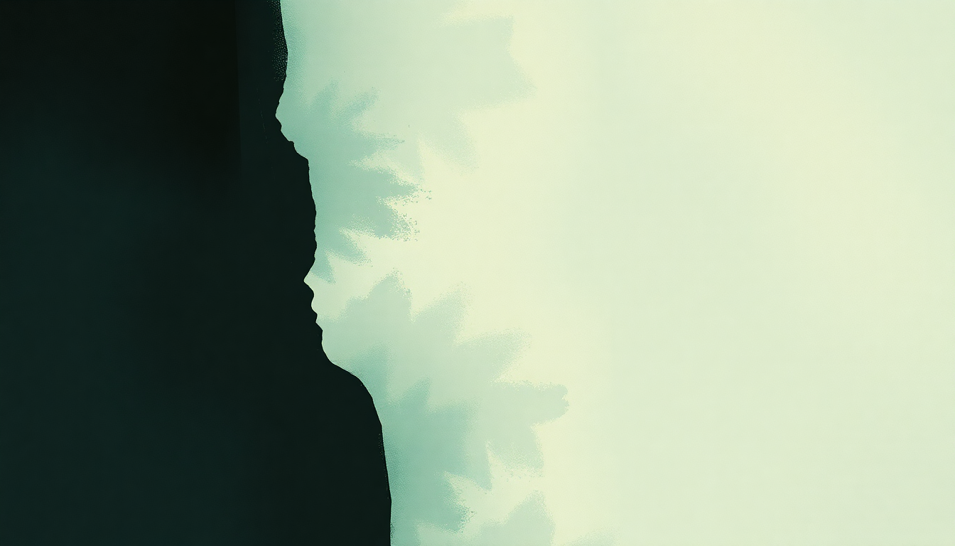 Fan-driven abstract illustration evoking the emotional arc of Stacked Actors by Foo Fighters