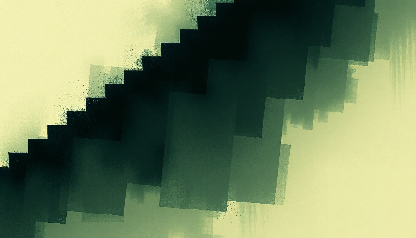 Fan-driven abstract illustration evoking the emotional arc of Staircase by Radiohead