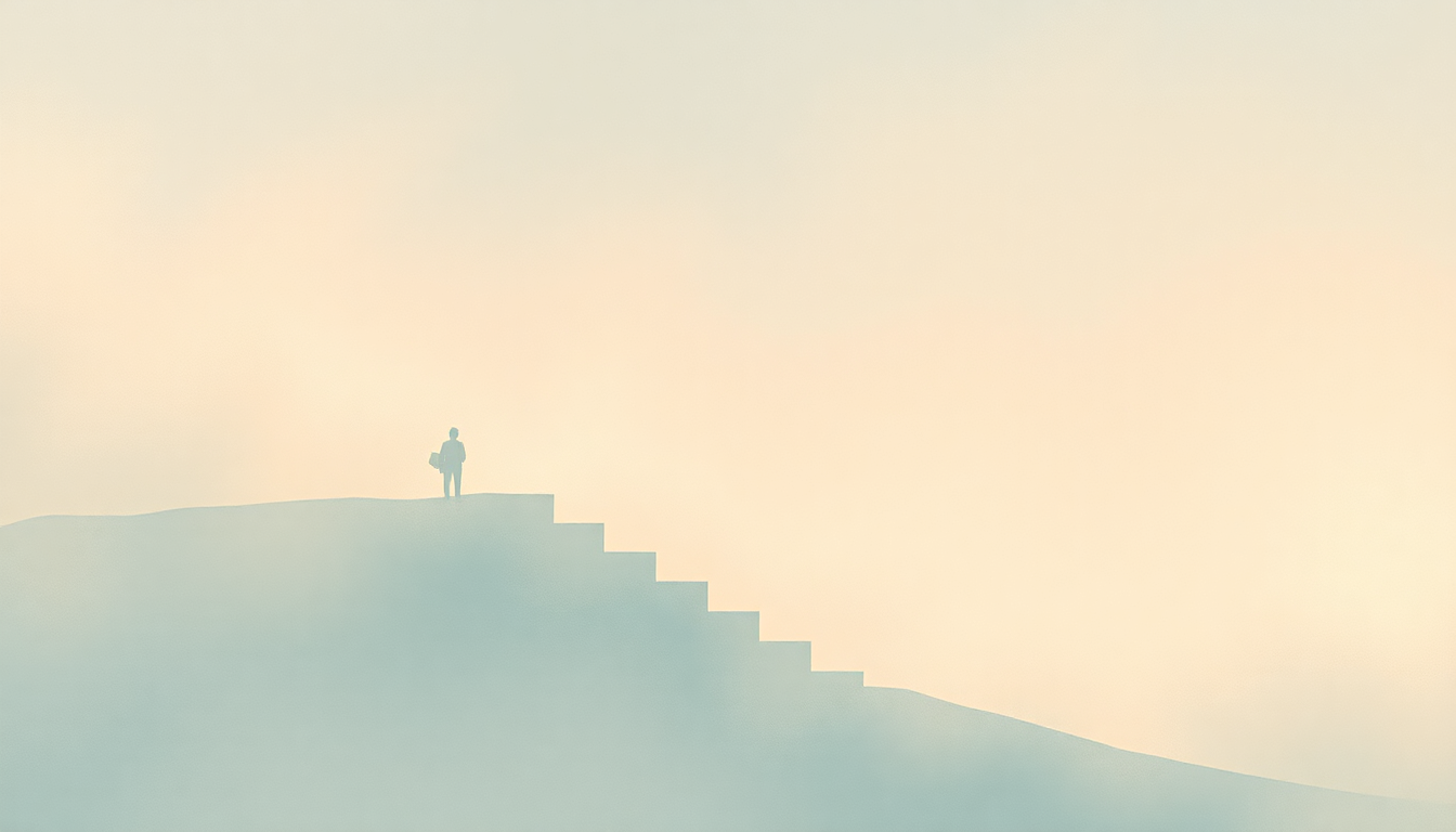 Fan-driven abstract illustration evoking the emotional arc of Stairway to Heaven by Rockabye Baby