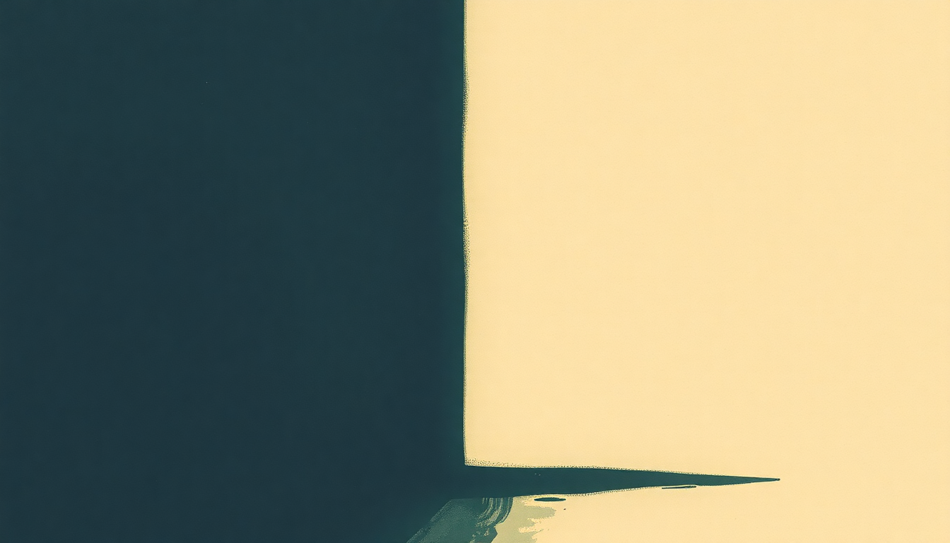 Fan-driven abstract illustration evoking the emotional arc of Standing in the Doorway by Bob Dylan