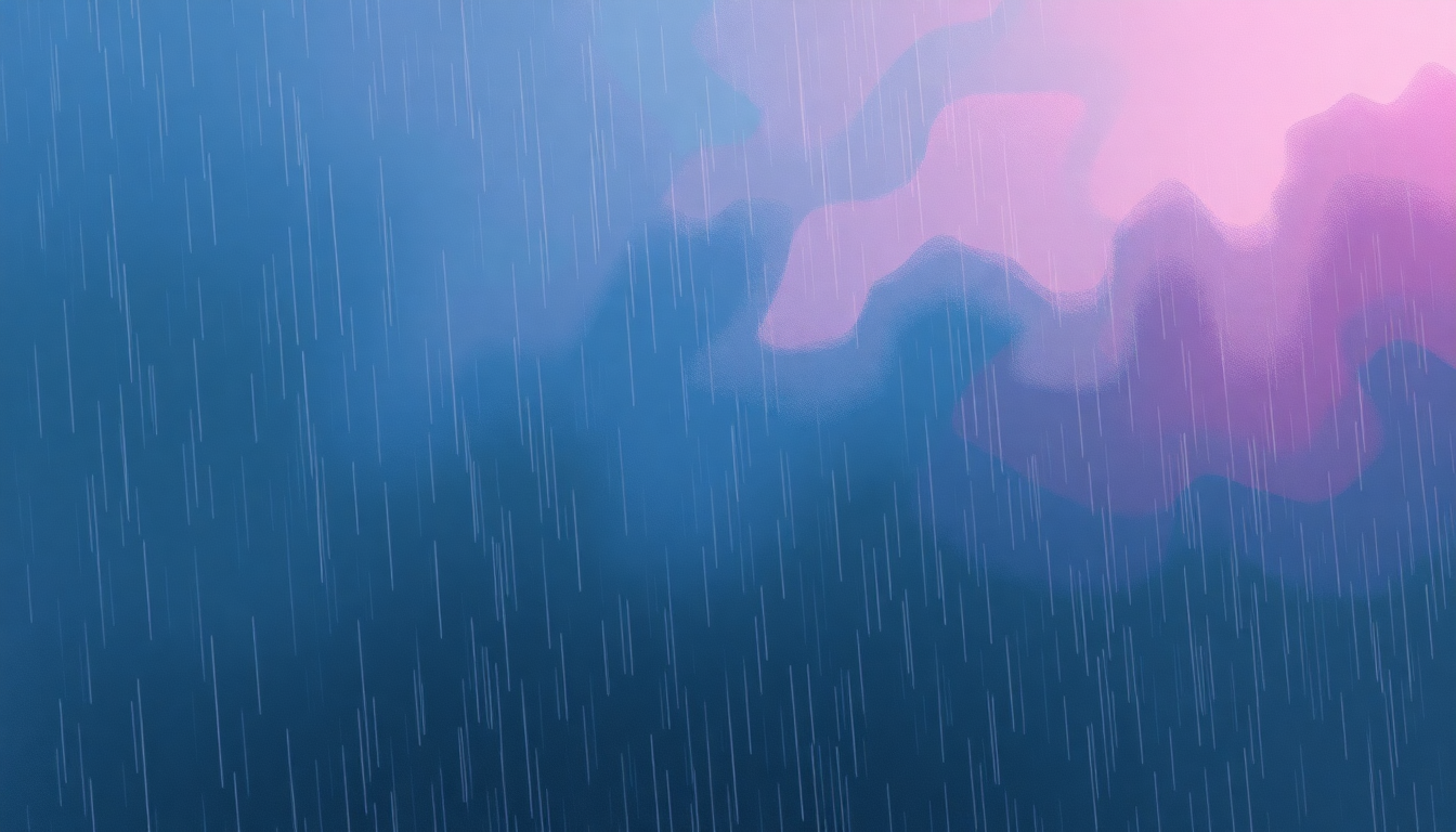 Fan-driven abstract illustration evoking the emotional arc of Standing in the Rain by Husker Du