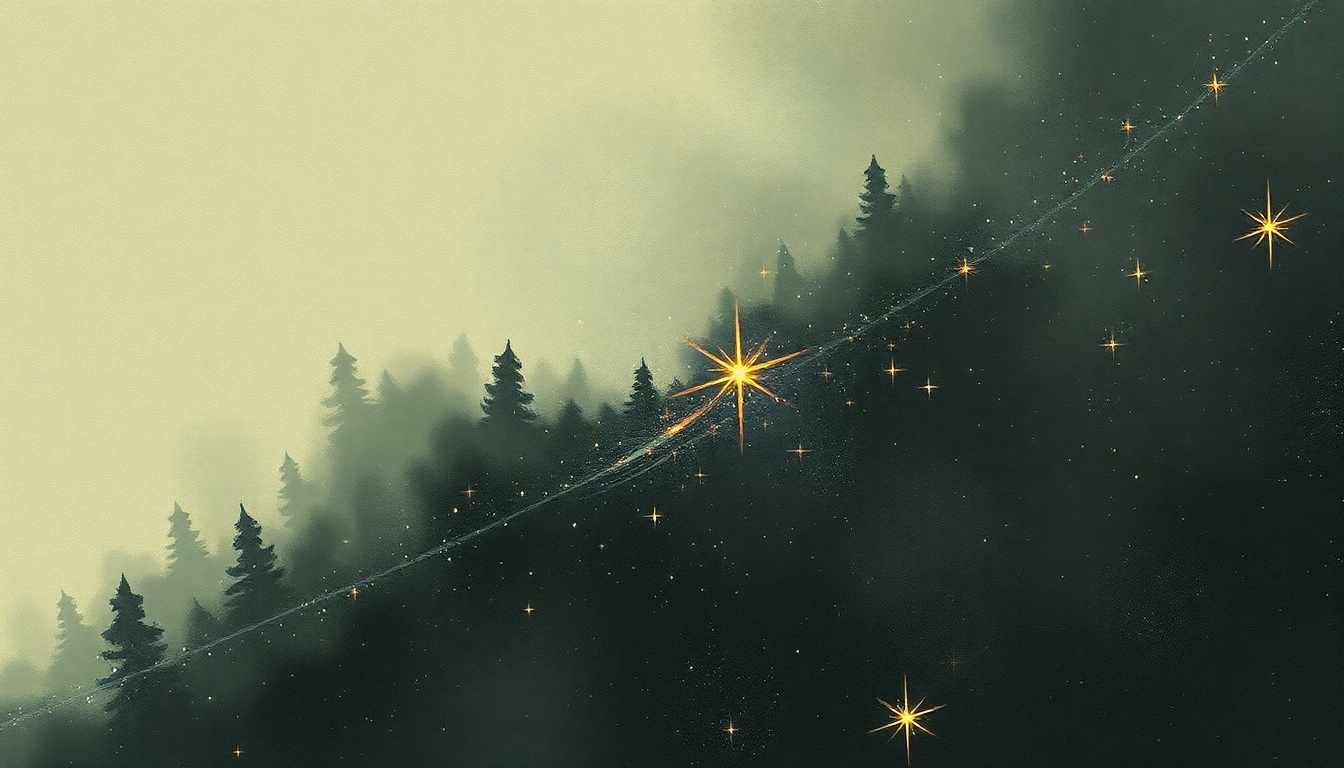 Fan-driven abstract illustration evoking the emotional arc of Star Time by Squarepusher