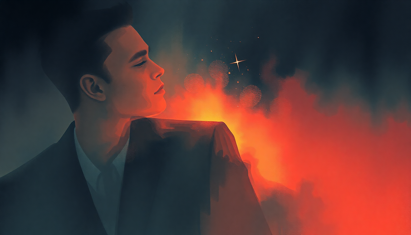 Fan-driven abstract illustration evoking the emotional arc of Starboy by The Weeknd