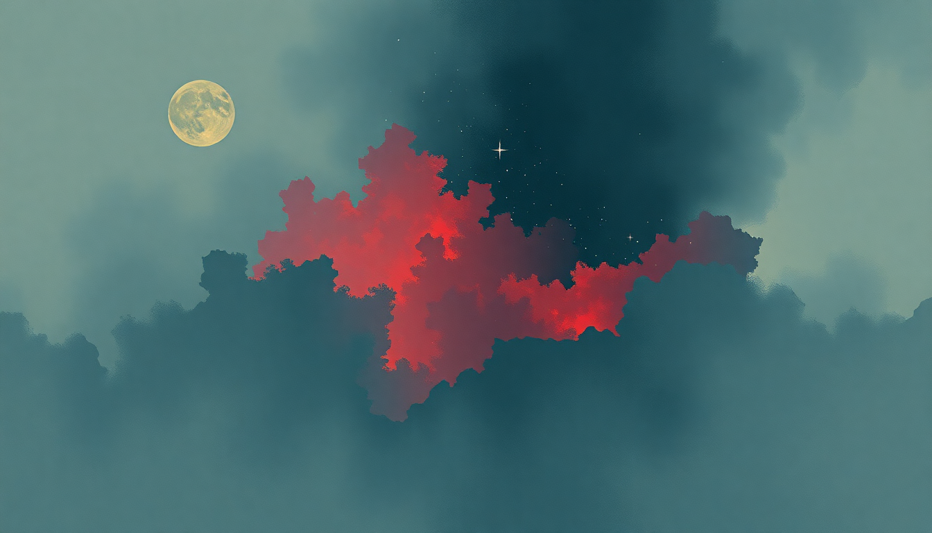 Fan-driven abstract illustration evoking the emotional arc of Stargazing by Travis Scott