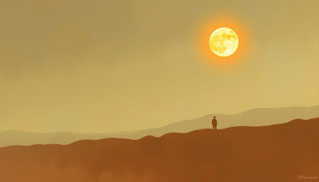 Fan-driven abstract illustration evoking the emotional arc of Staring at the Sun by The Offspring