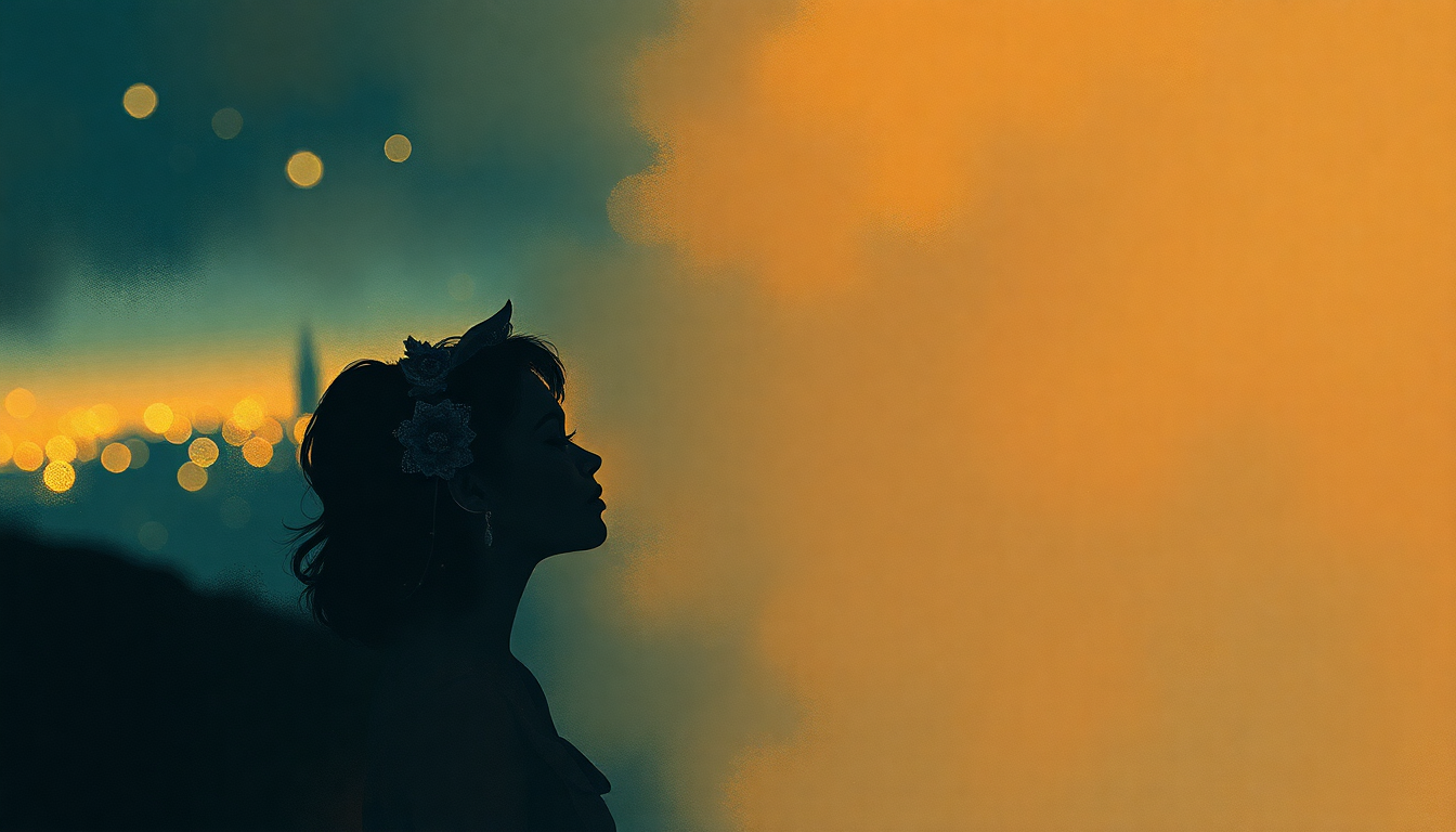 Fan-driven abstract illustration evoking the emotional arc of Stella by Starlight by Ella Fitzgerald