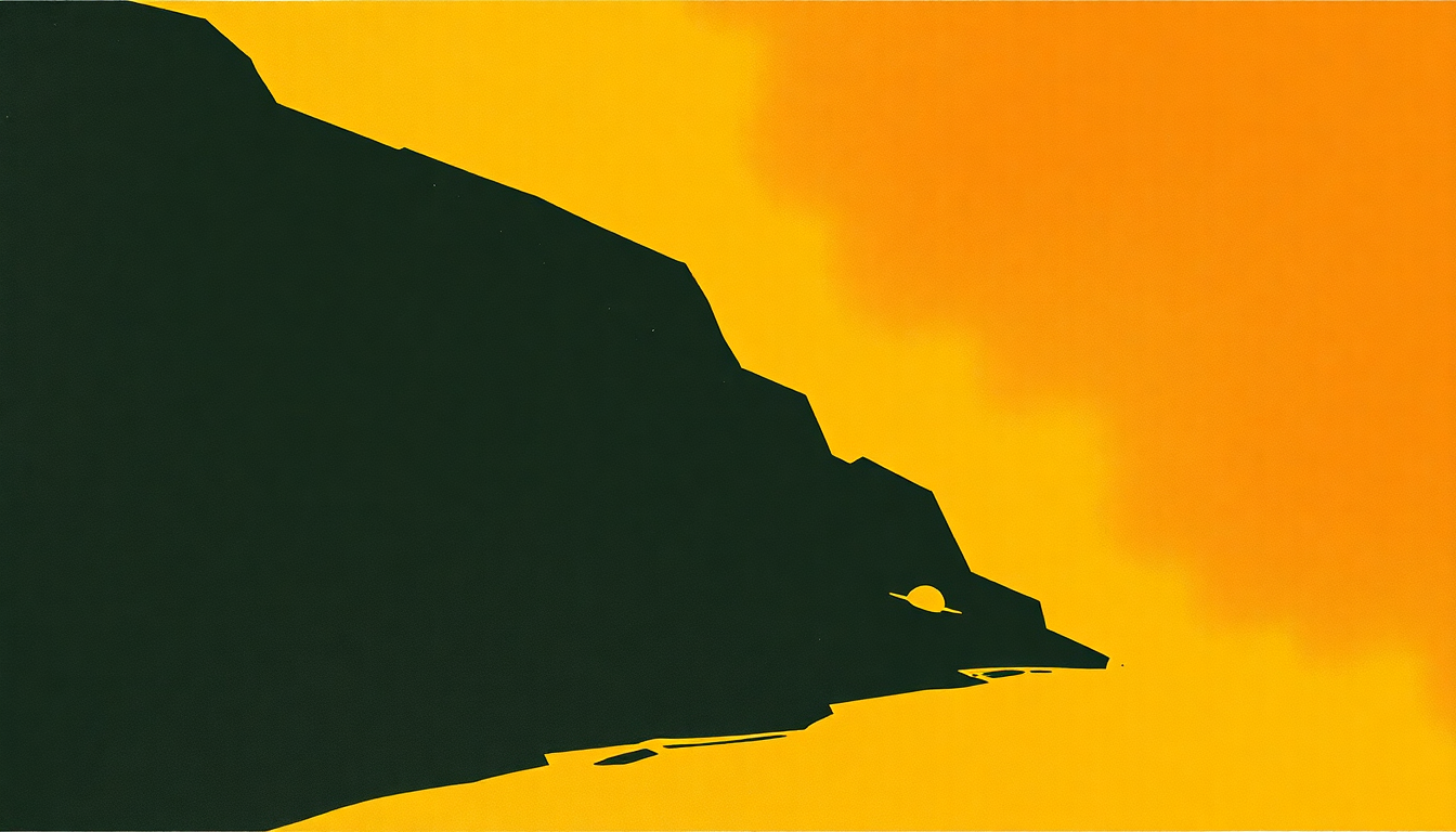 Fan-driven abstract illustration evoking the emotional arc of Step Right Up by Tom Waits