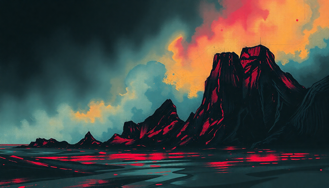 Fan-driven abstract illustration evoking the emotional arc of Stepping Stone by Minor Threat