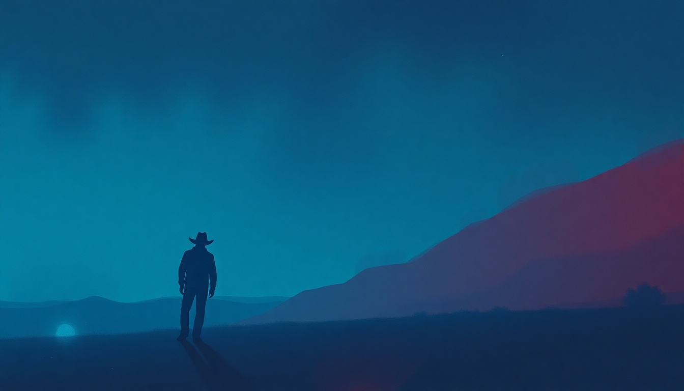 Fan-driven abstract illustration evoking the emotional arc of Still Doin' Time by George Jones