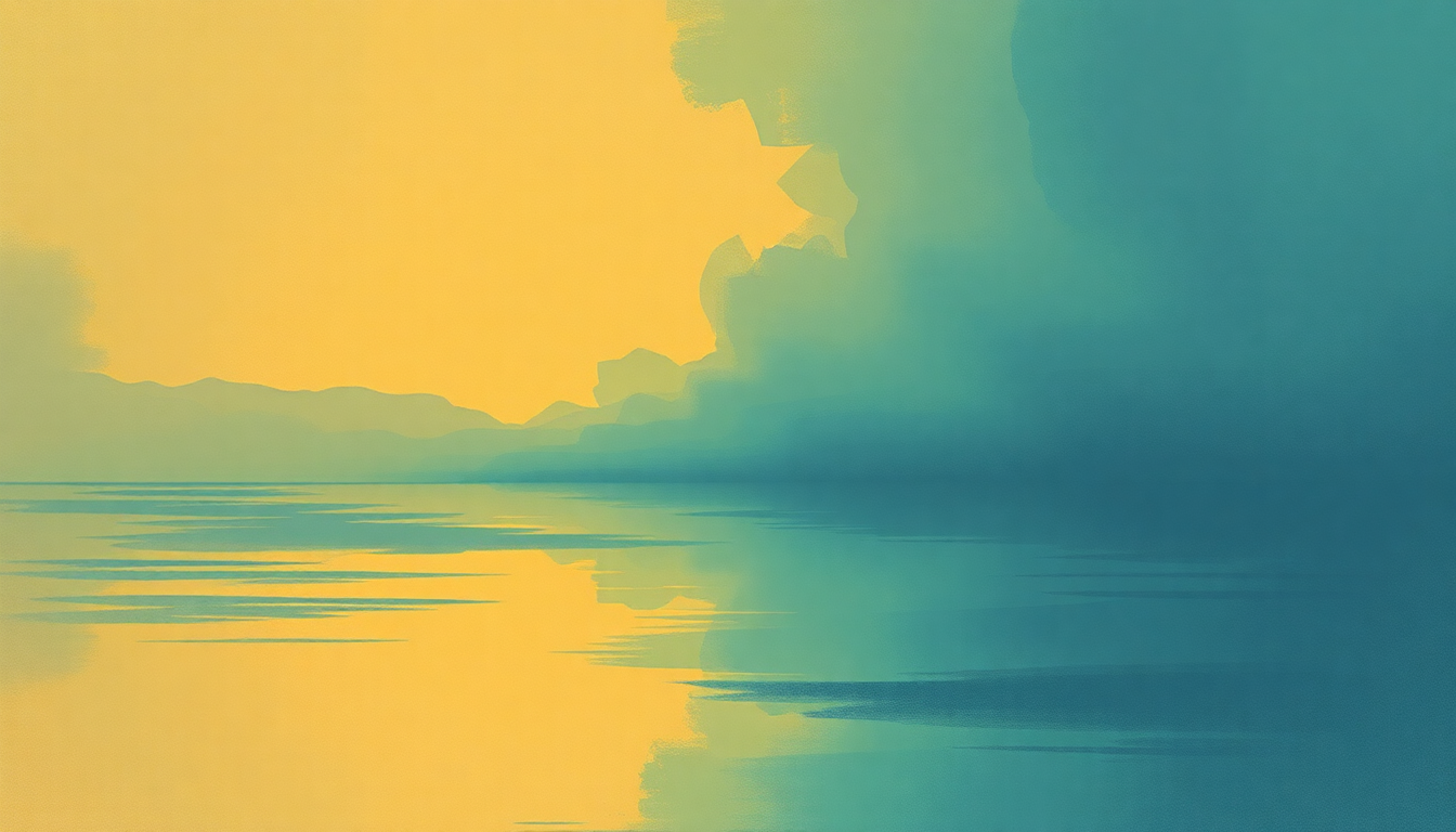 Fan-driven abstract illustration evoking the emotional arc of Still Water Love by The Four Tops