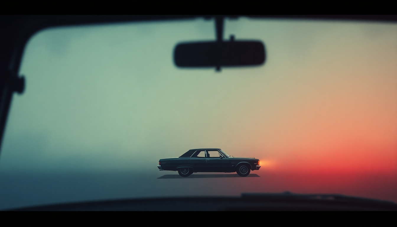 Fan-driven abstract illustration evoking the emotional arc of Stolen Car by Bruce Springsteen
