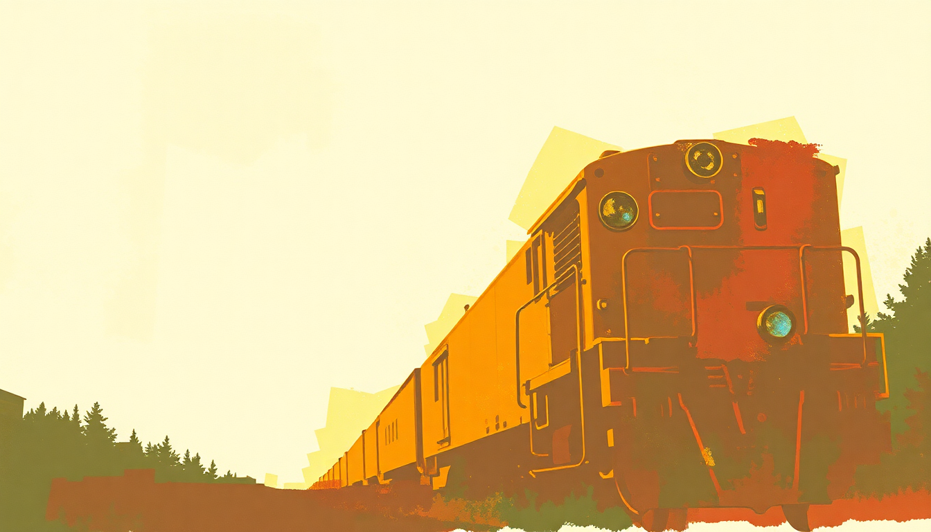Fan-driven abstract illustration evoking the emotional arc of Stop That Train by Bob Marley & The Wailers