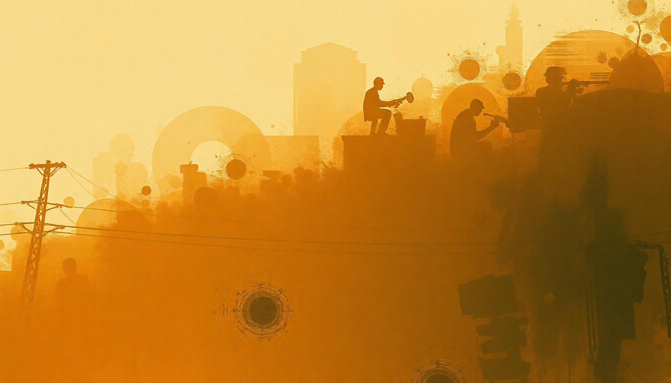 Fan-driven abstract illustration evoking the emotional arc of Straight No Chaser by Thelonious Monk