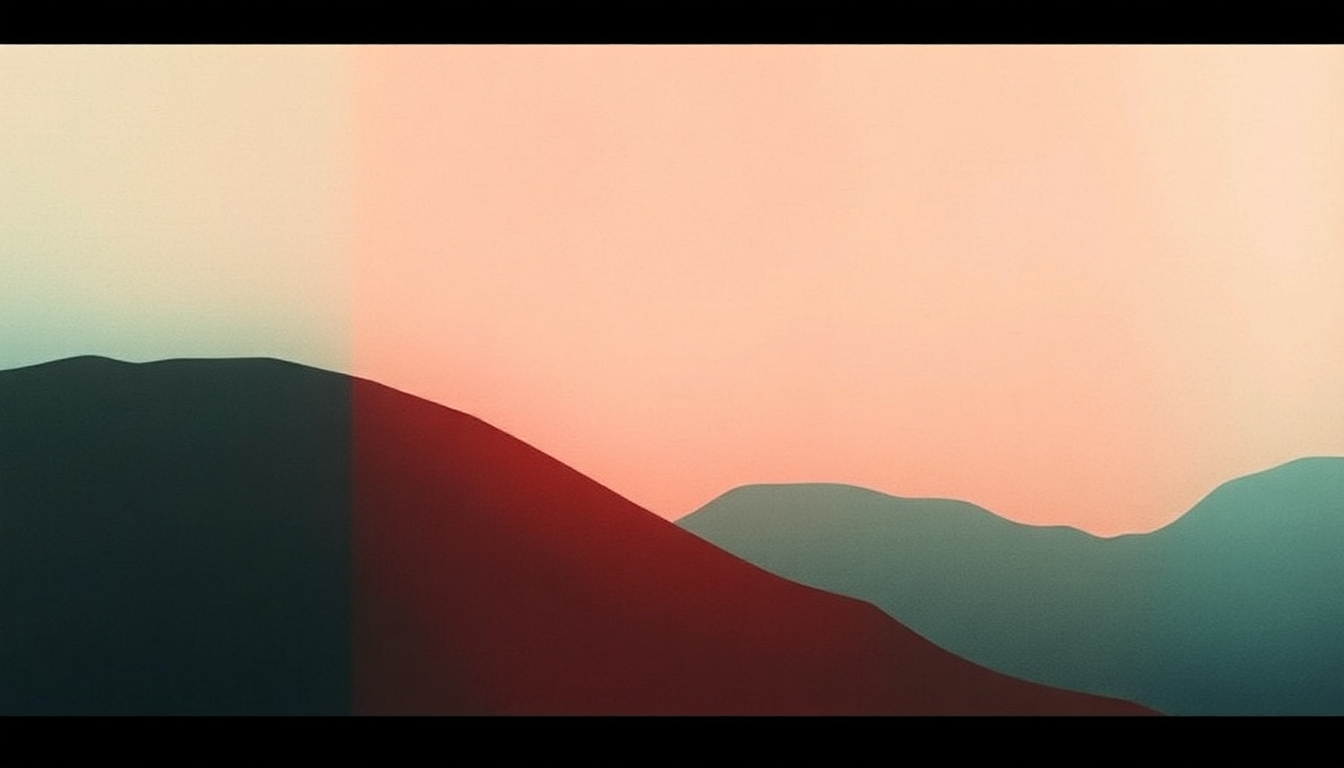 Fan-driven abstract illustration evoking the emotional arc of Strawberry Hill by Red House Painters