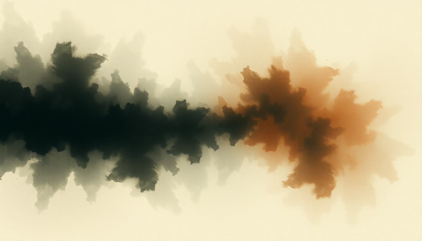 Fan-driven abstract illustration evoking the emotional arc of Strech by Squarepusher