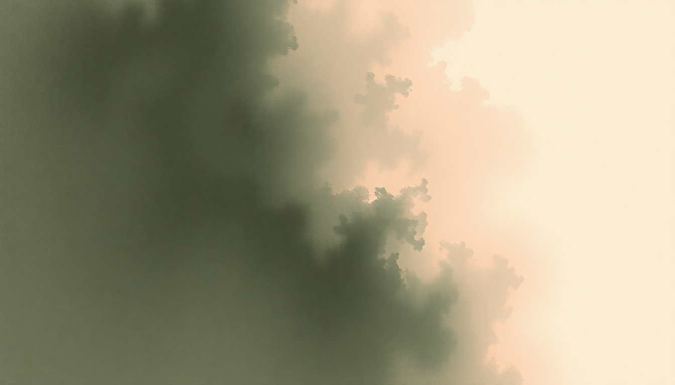 Fan-driven abstract illustration evoking the emotional arc of Studio of the Street by Tim Hecker