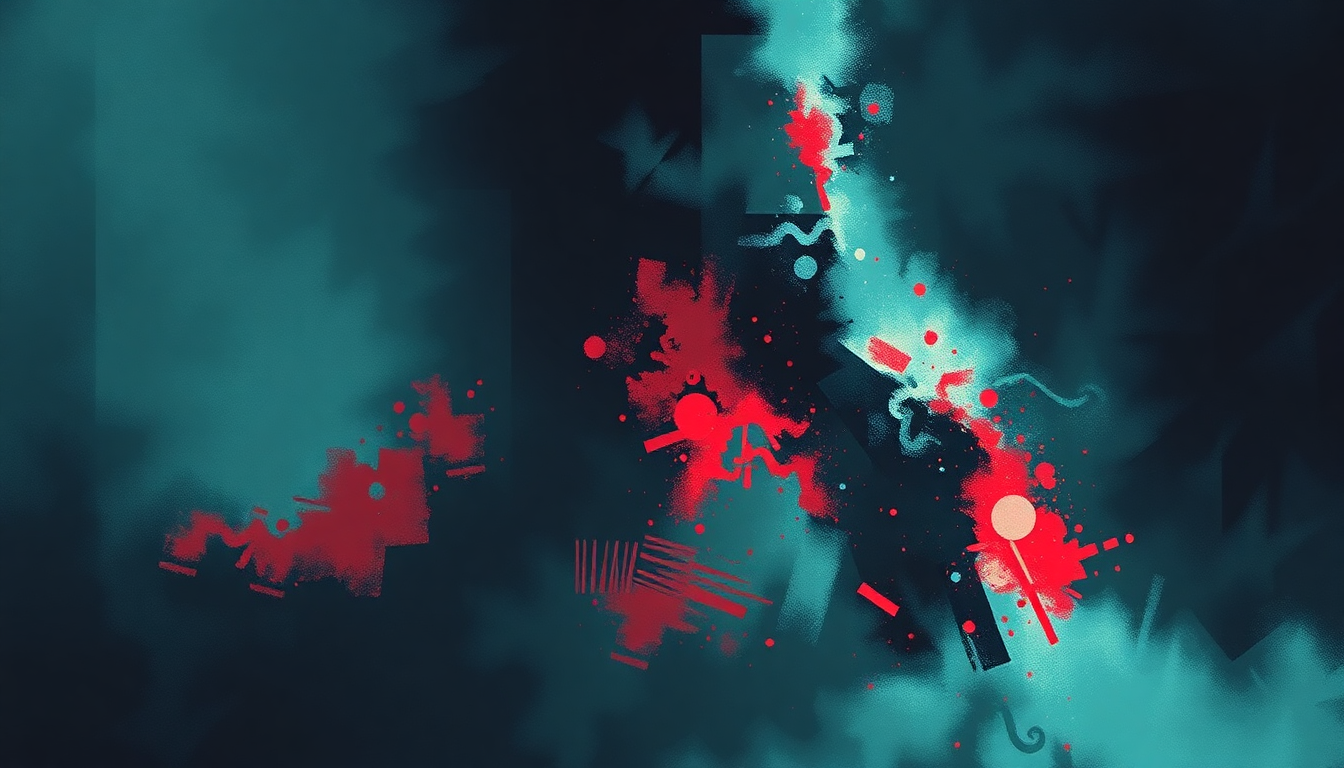Fan-driven abstract illustration evoking the emotional arc of Sueisfine by My Bloody Valentine