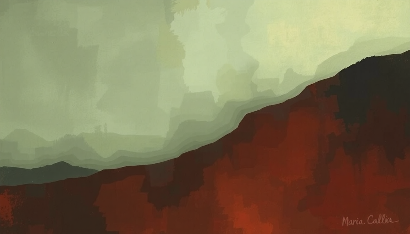 Fan-driven abstract illustration evoking the emotional arc of Suicidio by Maria Callas