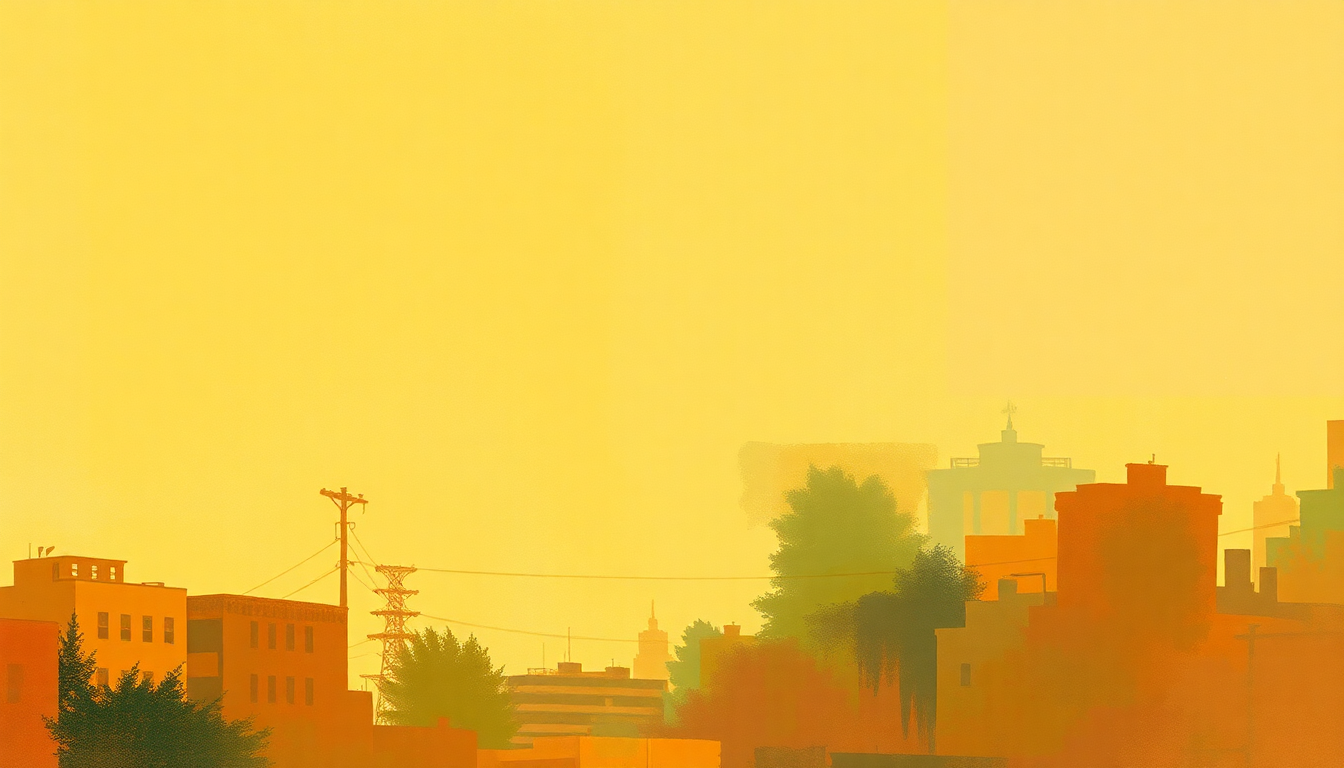 Fan-driven abstract illustration evoking the emotional arc of Summer in the City by Joe Cocker