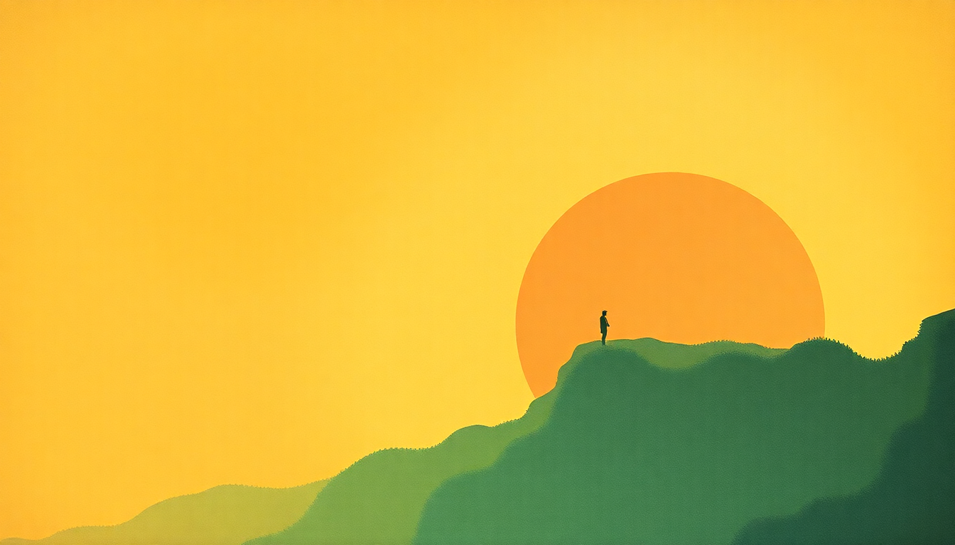 Fan-driven abstract illustration evoking the emotional arc of Sun Giant by Fleet Foxes