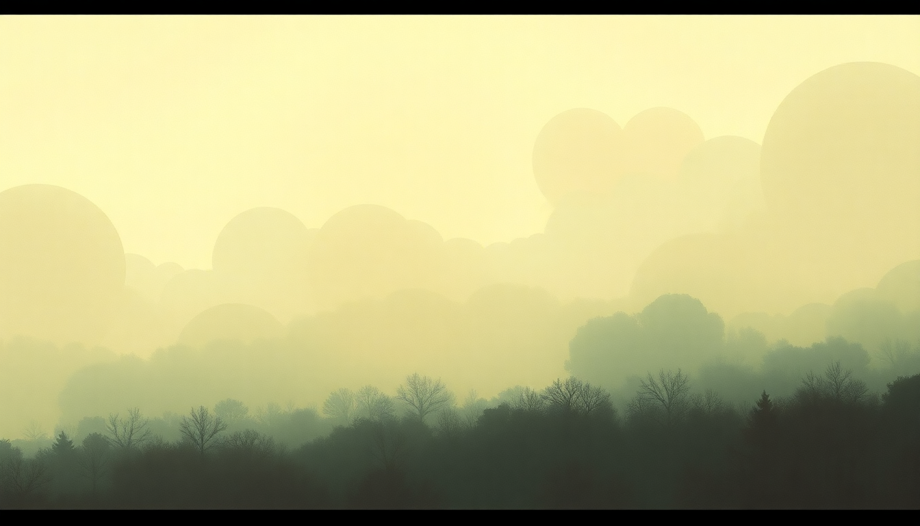 Fan-driven abstract illustration evoking the emotional arc of Sunday Mornin Comin Down by Kris Kristofferson