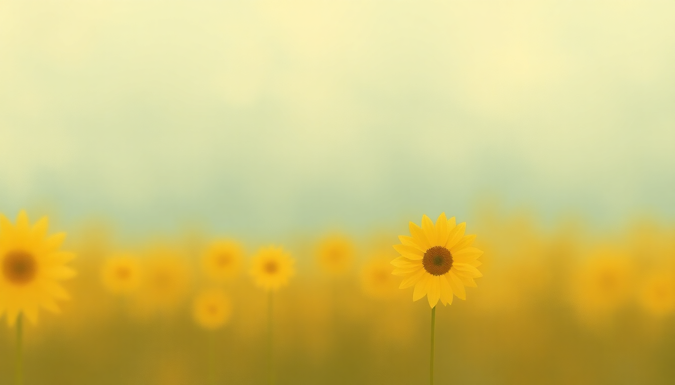 Fan-driven abstract illustration evoking the emotional arc of Sunflower by Glen Campbell