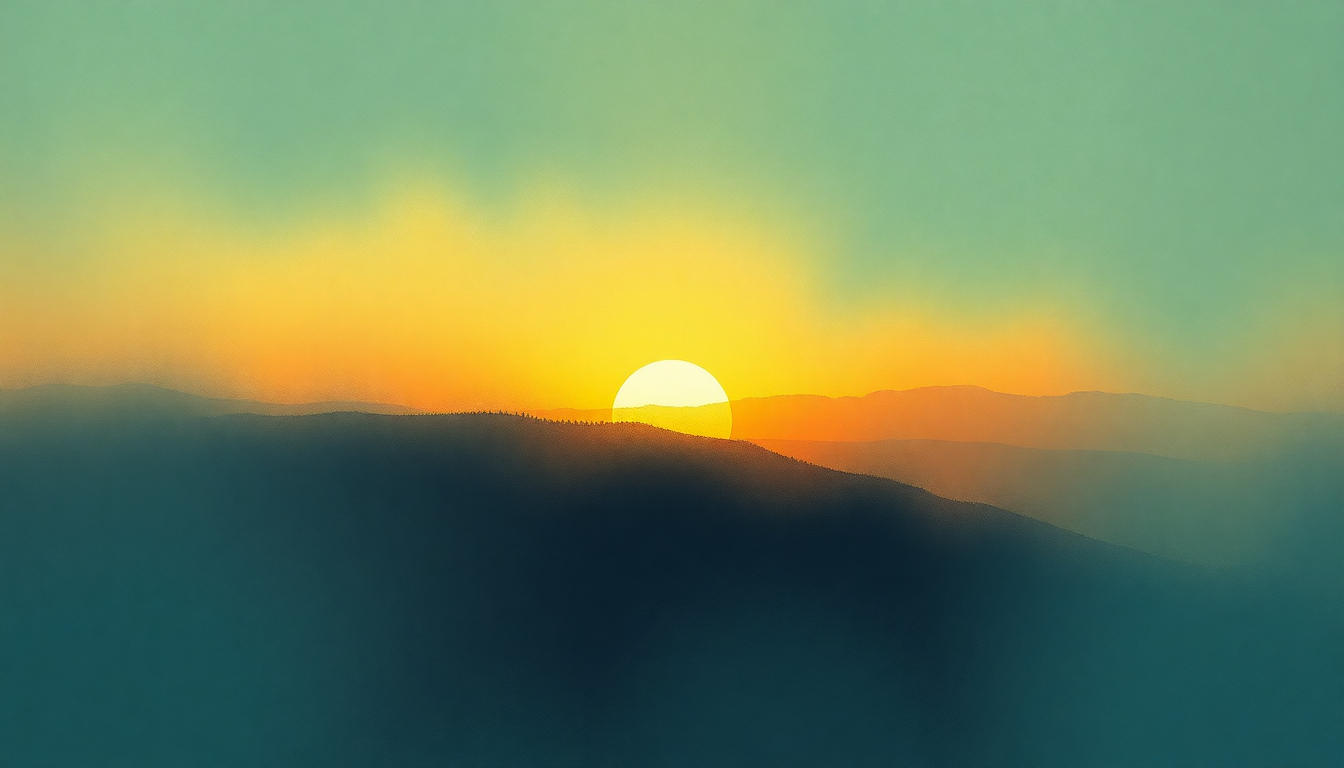 Fan-driven abstract illustration evoking the emotional arc of Sunrise by Pulp