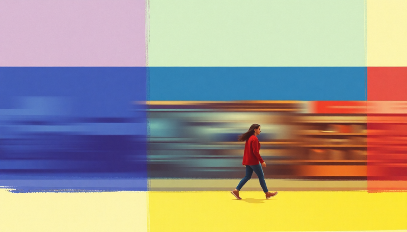 Fan-driven abstract illustration evoking the emotional arc of Supermarket by Wet Leg