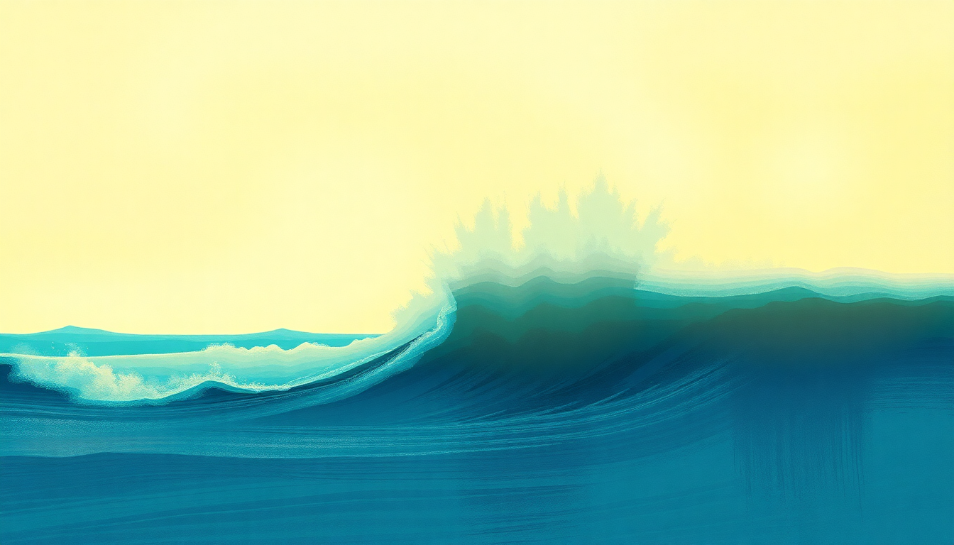 Fan-driven abstract illustration evoking the emotional arc of Surf Wax America by Weezer