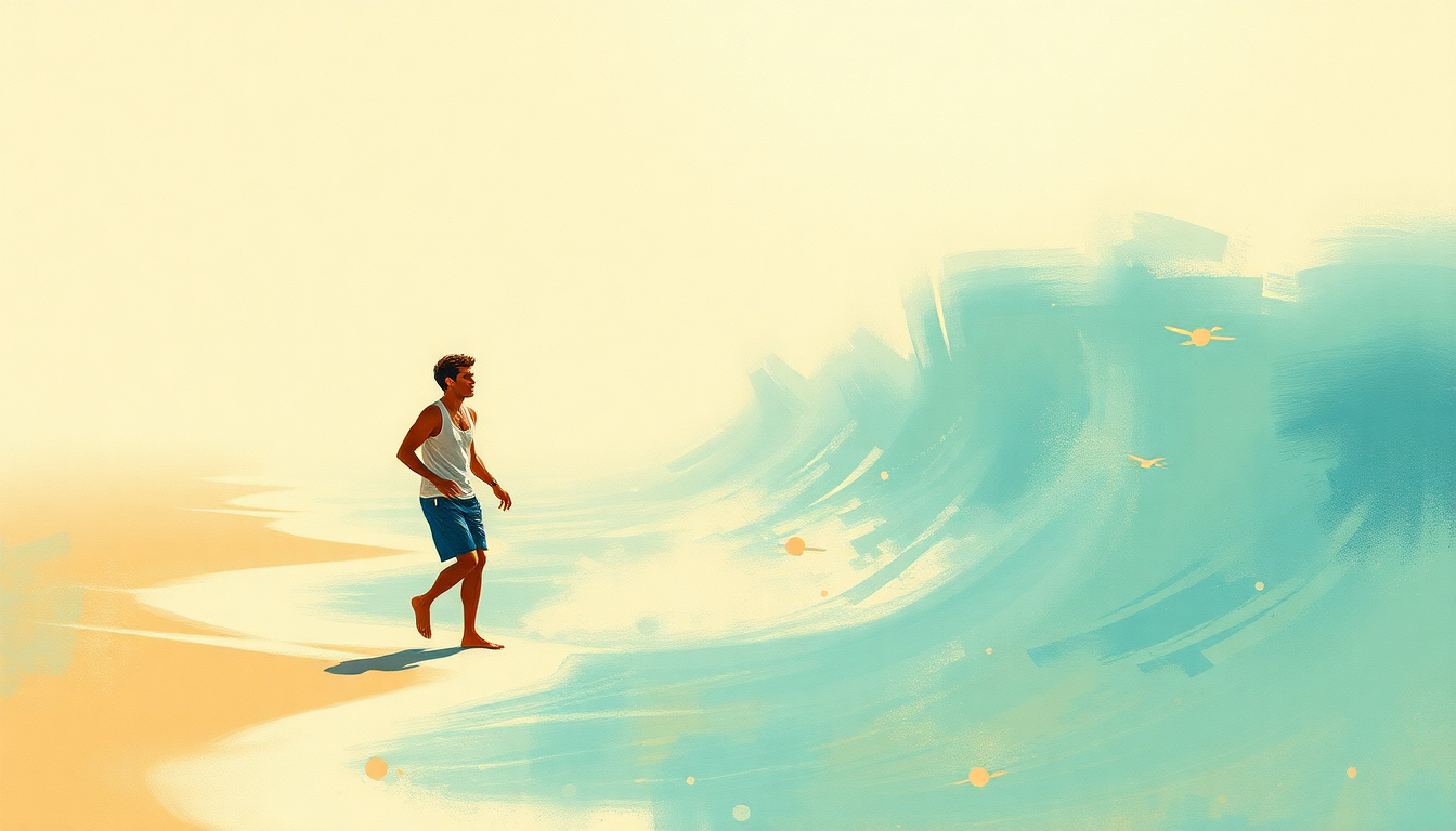 Fan-driven abstract illustration evoking the emotional arc of Surfin' U.S.A. by The Beach Boys