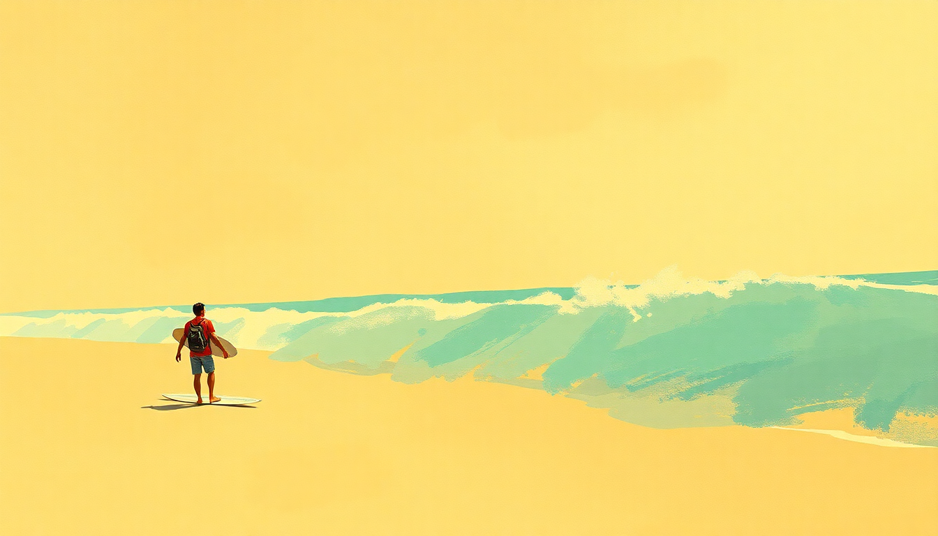 Fan-driven abstract illustration evoking the emotional arc of Surfin' USA by The Beach Boys