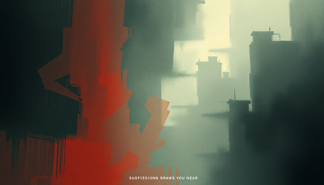 Fan-driven abstract illustration evoking the emotional arc of Suspicion Draws You Near by Converge