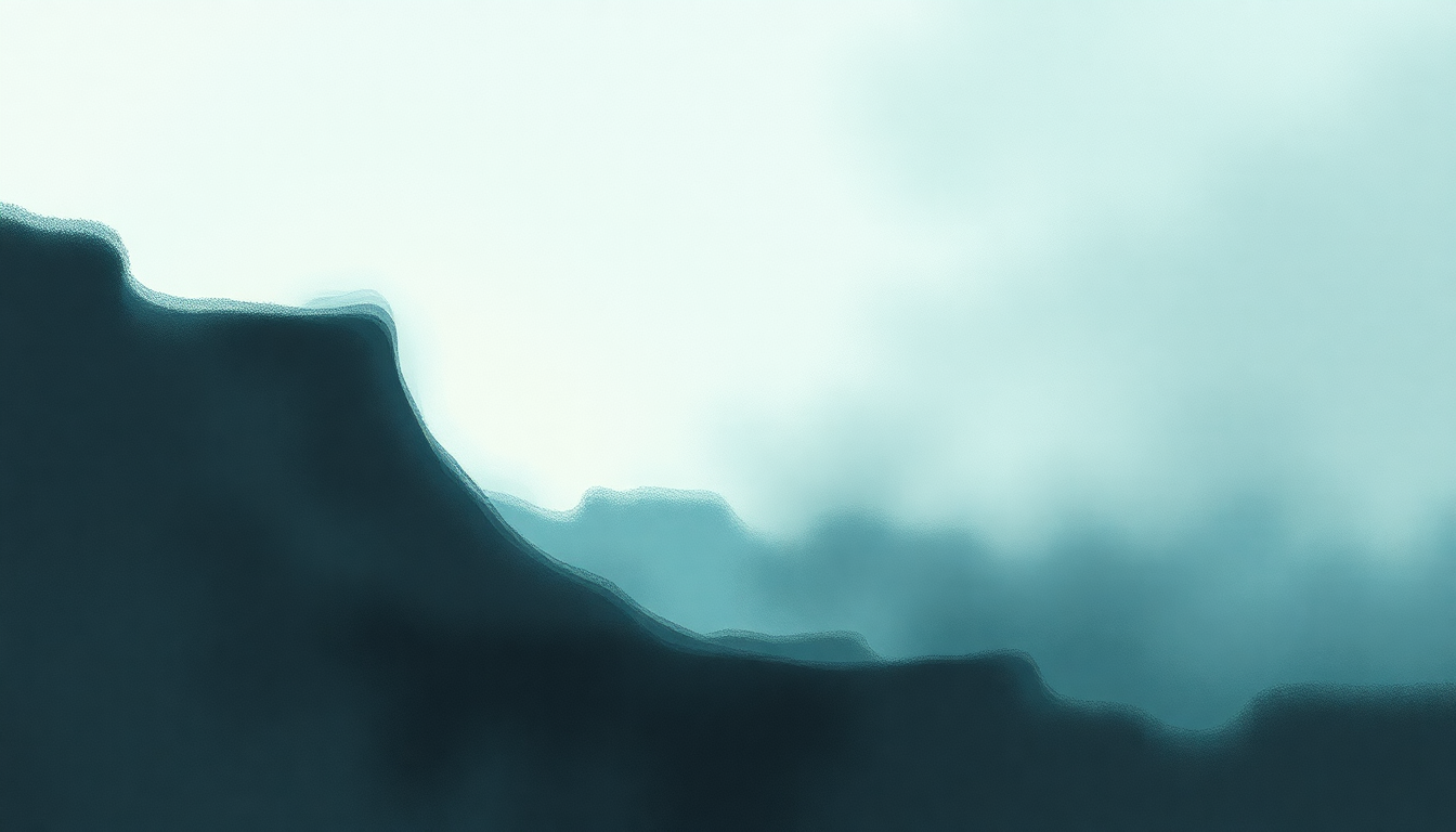 Fan-driven abstract illustration evoking the emotional arc of Svefn-g-englar by Sigur Rós