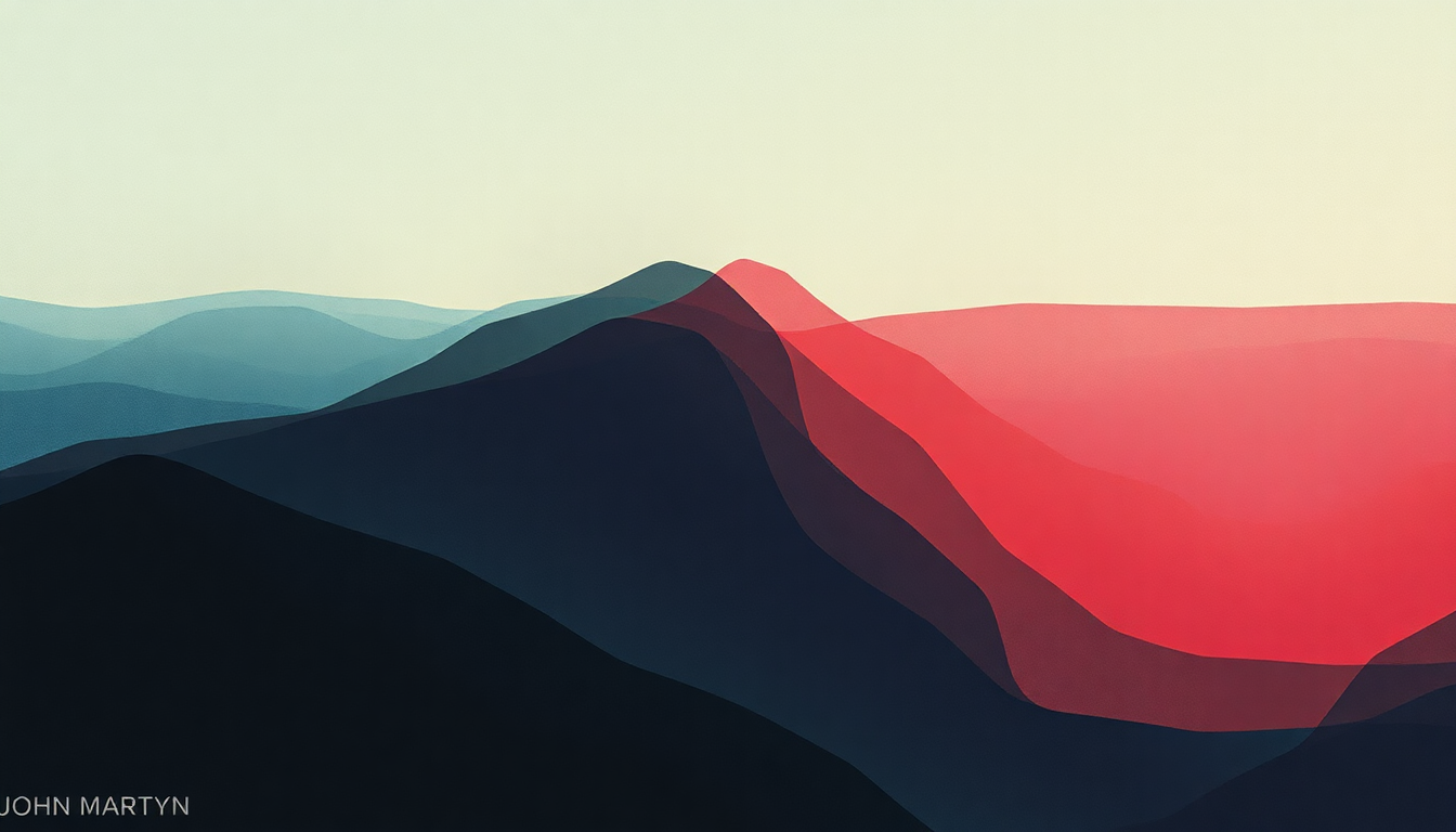 Fan-driven abstract illustration evoking the emotional arc of Sweet Little Mystery by John Martyn