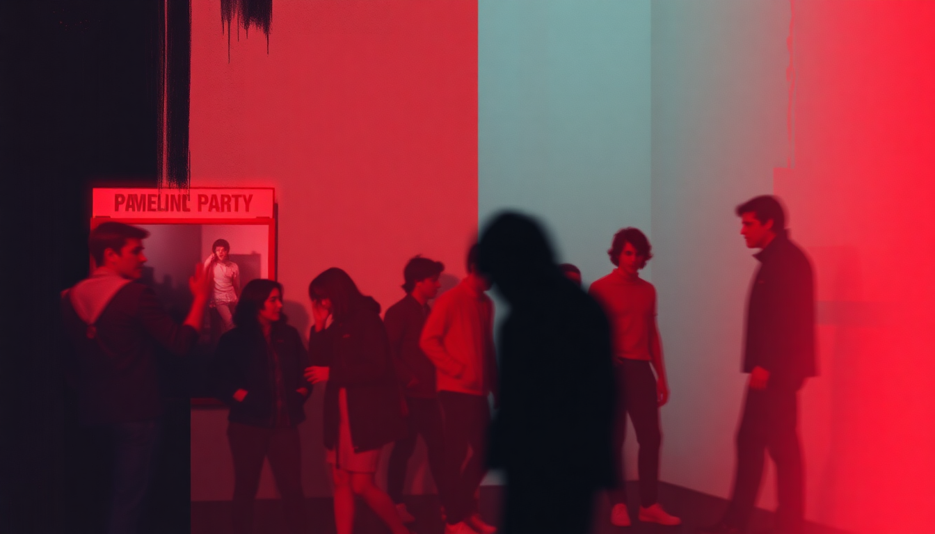 Fan-driven abstract illustration evoking the emotional arc of Swingin' Party by The Replacements