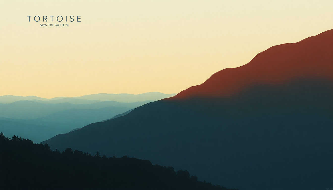Fan-driven abstract illustration evoking the emotional arc of Swung from the Gutters by Tortoise