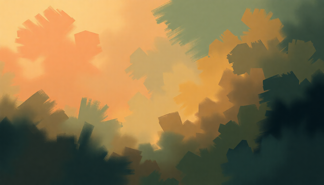 Fan-driven abstract illustration evoking the emotional arc of Symphony No. 1 "Titan" by Gustav Mahler