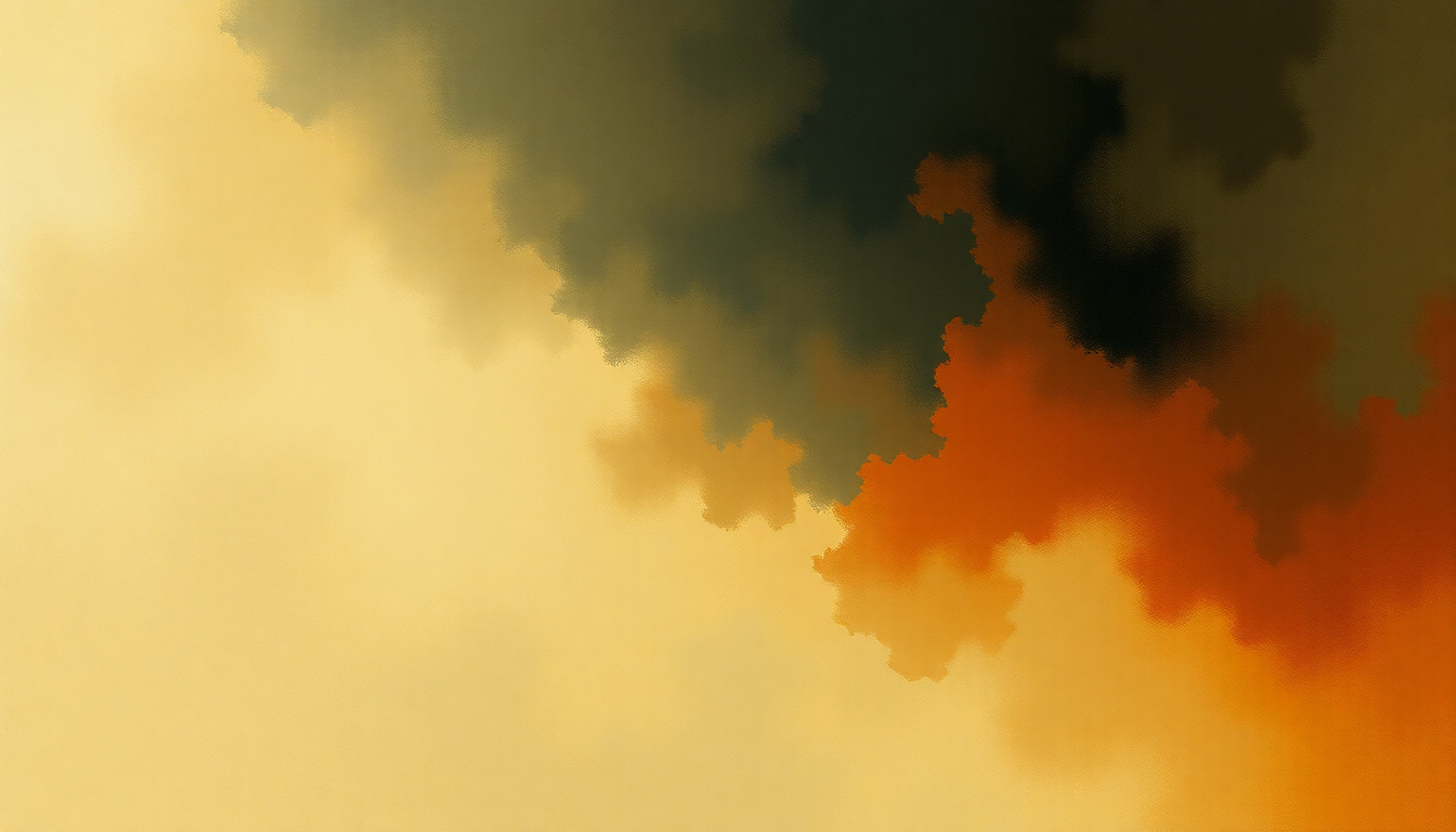 Fan-driven abstract illustration evoking the emotional arc of Symphony No. 4 in E minor, Op. 98 by Johannes Brahms