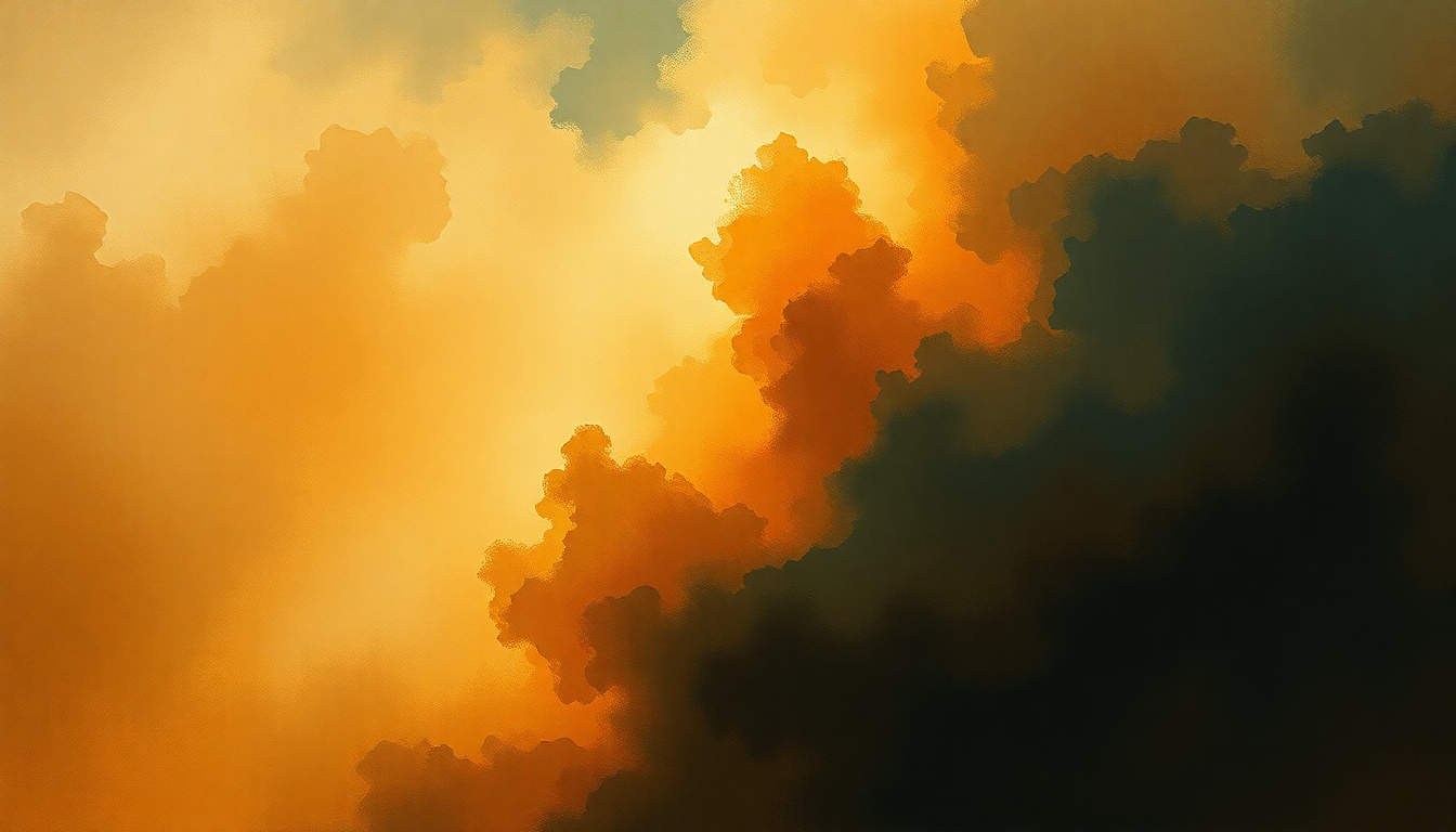 Fan-driven abstract illustration evoking the emotional arc of Symphony No. 7 in A Major by Ludwig van Beethoven