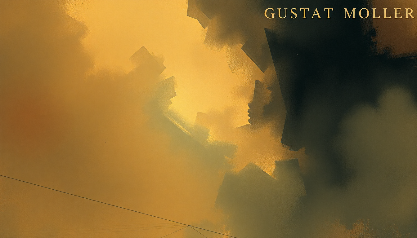 Fan-driven abstract illustration evoking the emotional arc of Symphony No. 7 by Gustav Mahler