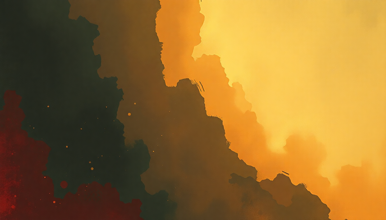 Fan-driven abstract illustration evoking the emotional arc of Symphony No 7 by Jean Sibelius