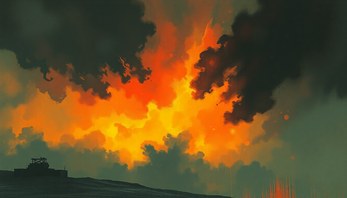 Fan-driven abstract illustration evoking the emotional arc of Symphony of Destruction by Megadeth