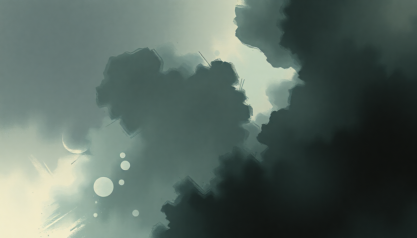 Fan-driven abstract illustration evoking the emotional arc of Systems Down by AC/DC