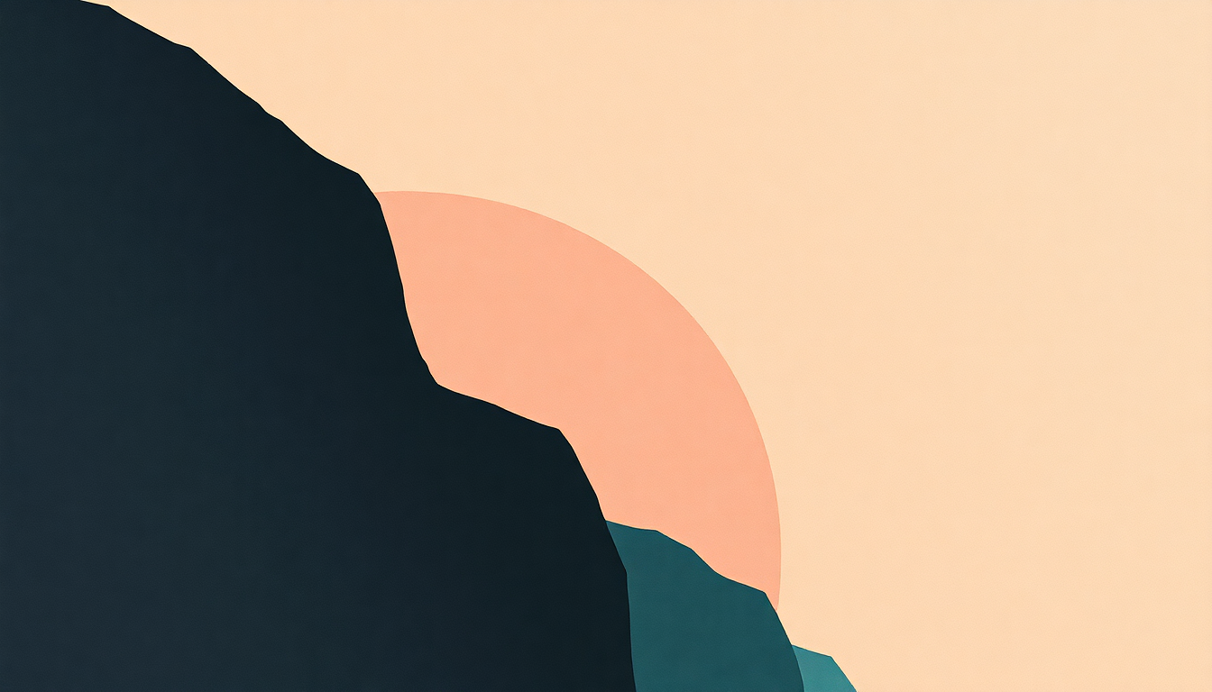 Fan-driven abstract illustration evoking the emotional arc of Systems/Layers by Rachel's